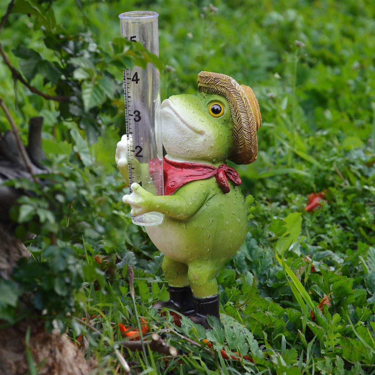 Aivanart Frog Rain Gauge Garden Decor for Outside, Decorative
